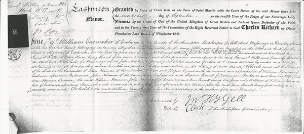 1848, William Earwaker takes possession