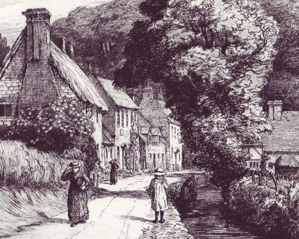Built c1600, the first house on the left was originally the Angel, an ale house.