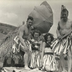 Berry family on Coronation float - left to right, John,  Pat, Jean, and Dick.