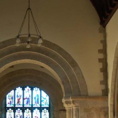 Centre_aisle_arches Norman arches in the centre aisle. Construction began in 1079, probably under the supervision of Bishop Wakelin