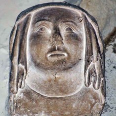 Corbel woman's head Corbel on the north wall