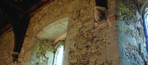 Window and two corbels of The Court Hall