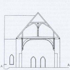 Edward Roberts elevation of short section of the Hall Edward Roberts elevation of south side of The Hall.