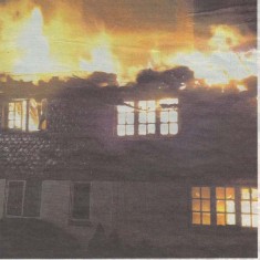 Nespaper picture copyright Meridian The photograph of the fire which appeared on the front page of the Petersfield Post