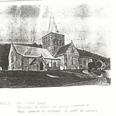 Photocopy of old PC Photocopy of old PC of All Saints, no lych gate (19th century?)