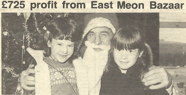 John Berry as Santa Claus, with Jemma Reynolds and Lisa Kitcher.