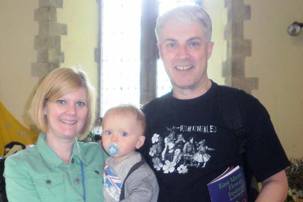 Richard Pink with wife Scarlet and first child