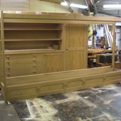 The display unit erected The display unit is erected in front of the vestry unit in Steve's workshop.