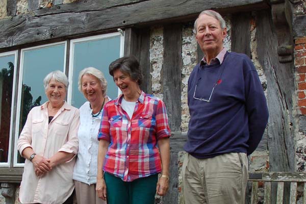 Tudor House owners, present and past. Right to left, Christopher and Jane Cobley, Olivia Tottle, Tricia Blakstad