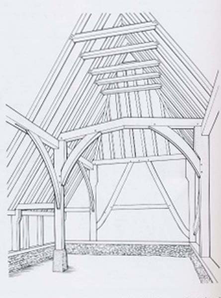This diagram of structure of Forge Sound is taken from page 6 of Edward Roberts' book Hampshire Houses 1250 - 1700.
