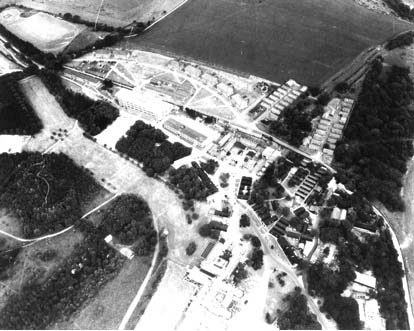 HMS Mercury from the air