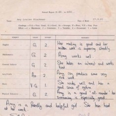 Amy Blackman report Amy Blackman's school report.