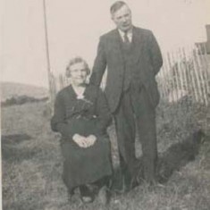 Great Great Granny Alice with Albert. text Albert with Alice. A few of the local men used to meet at Albert’s to play cards on a Sunday night.