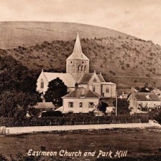 Park Hill with church postcard All Saints Church and Park Hill. Newly leaded aisle roof.