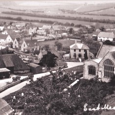 Postcard of village with rifle range The long roof, top left, is the shooting range next to the Institute.