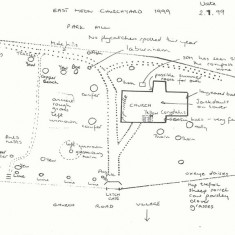 Sketch map of fauna in church yard websize Sketch map, 1999, of fauna in churchyard
