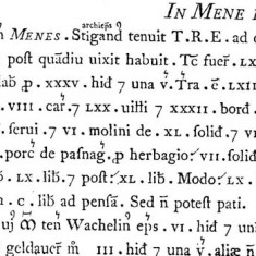 Domesday entry 'Mene' entry in Domesday Book.