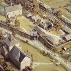 Domesday model Bayeux Court House Domesday model of Church and Hall.