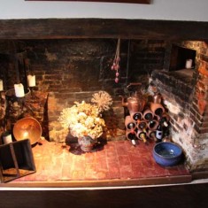 The kitchen side of the central fireplace (which was an innovation when the house was build in the early 1600s)