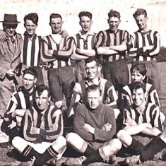 Football Team. wtih Whitear There is a Whitear in this East Meon soccer team, but we don't know which he is.