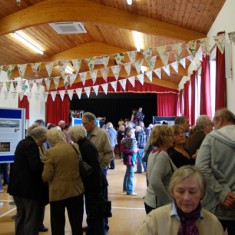GV with crowd General view of Hall with displays and visitors