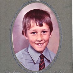 Justin Whitear at E. Meon School copy This is my dad Justin. He was born in 1969 and went to the same school as I do now. He liked P.E. and gardening on Wednesdays. His Headteacher’s name was Mr Lewis. After my Dad left Agricultural college, he worked at South Farm. He now works at Duncombe Farm. My dad says he likes Farming because he likes working outside and driving big tractors and machines.