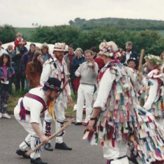 Morris dancers dancing Morris dancers at an early Country Fair,