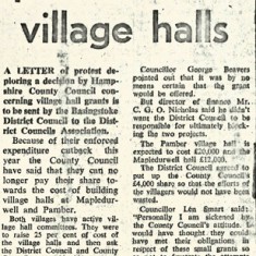 Basingstoke Gazette April 1974 County to get protest over village Halls, Basingstoke Gazette April 1974