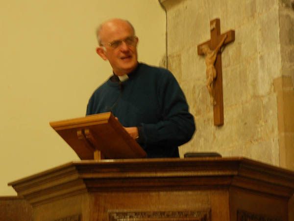Reverend Terry Louden giving talk on history of All Saintsi. 2014.
