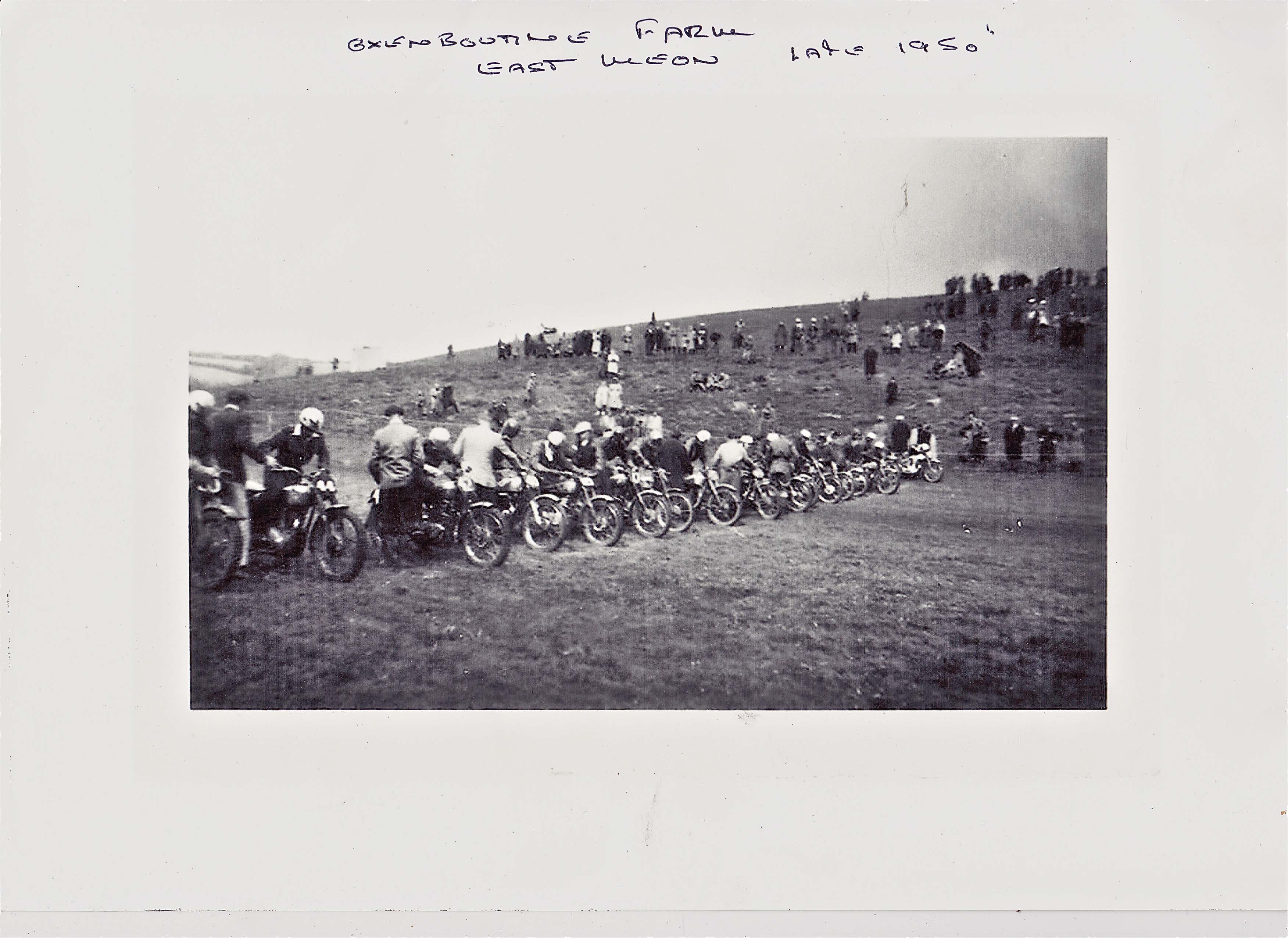 Motor bike rally at Oxenbourne Farm 1950