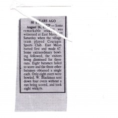 News clippiing, A. Blackman's feat News article reporting the feat of W Blackman.