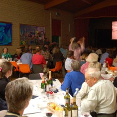Race night VH Race night in Village Hall, fundraising for Cricket Club. Wilson Atkinson on R.