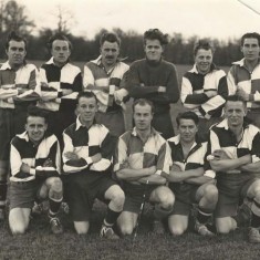 Soccer team from Berry collection websize L to R, back row, Archie Searle, Pat Fielder, John Berry, Reg Hobbs, Dick Berry, Bob Coles. Front row Fred Hartley, Terry Fielder, Les Emery, John Tosdevine, Ted Richards (from Berry collection, copyright Chas White of Midhurst}