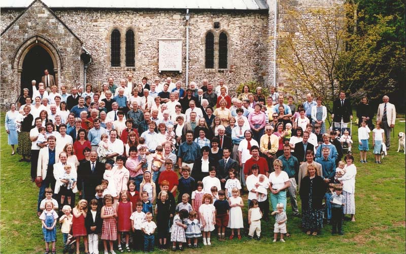 This group photo of East Meon residents was taken in 1999 as a fund raising exercise for the Church Room at All Saints