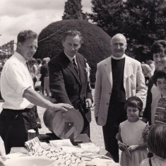 William Douglas Home at Church Fete William Douglas Home draws tombola tickets