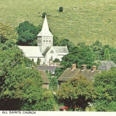 All Saints, colour Colour PC: All Saints church from air