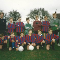 East Meon juniors football team East Meon juniors football team, managed by Jeff Wheeler.(back row, left) and Martin Cooke (right). Team, left to right, back row, WIlliam Normandale, Adrian Powney, Wayne Harfield, Jason Thorne, Joe North. Front row, Adam Dowlen, Stewart Powney. James Gough,Andrew Blackman Wayne Carter, Sam North.