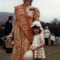 Jenny (then Neale) as beauty queen, with daughter Deborah. Jenny as beauty queen, 1973