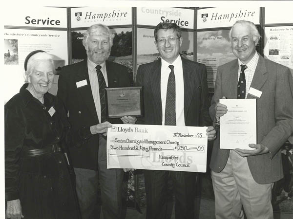 Presentation of HCC lichen award - Susan Delmar Morgan, Frank W, HCC officer, John Rendle