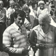Bob Champion, Ann Williams Bob Champion, famous jockey, with Ann Williams. 1982 or '83.