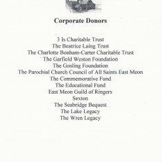 Church Room Corporate Donors Corporate Donors