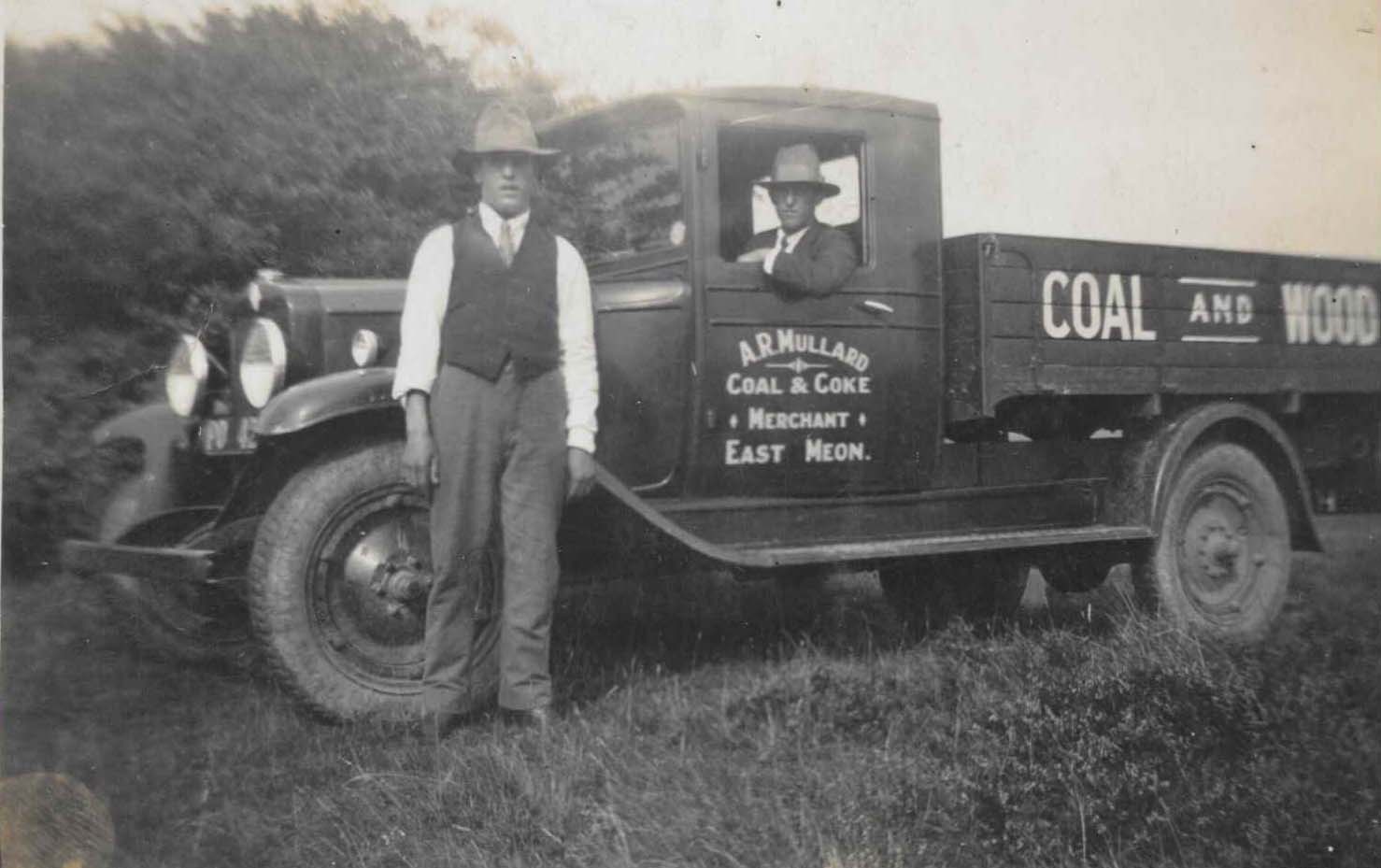 A.R.Mullard Coal and Coke delivery. The two sons and the lorry.