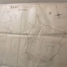1845 Enclosure Both sides of Plan. Allottees include William Weeks Jnr, James Weeks, William Weeks Snr, Greorge Pink, William Mitchell, Trustees of Sir Richard Downes Jackson, John Quantock, Charles Parr, John Bonham Carter