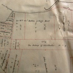 1845 Enclosure Map Bish of Winch Section showing land retained by the Bishop of Winchester
