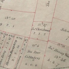 Section of 1845 Enclosure map including field allotted to 'Poor Cottagers'