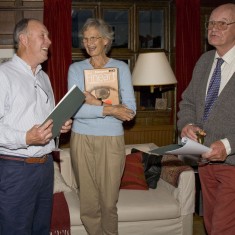 Chris Brough, left, with Rosemary and Denys Ryder
