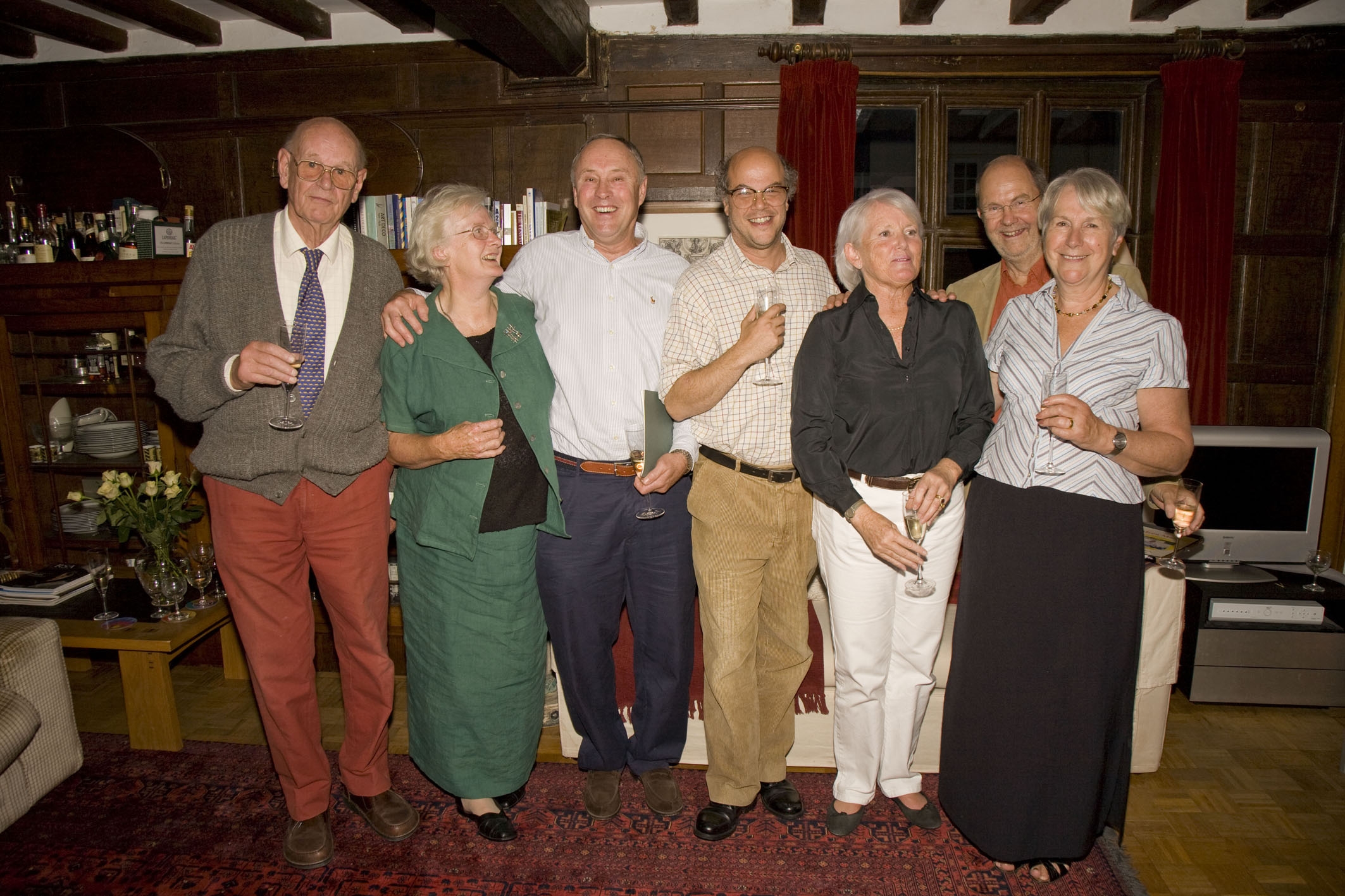 Editors of Meon Matters 1982 - 2005. L to R, Denys Ryder, Joan Rendle (widow of John), Chris Brough, Marc Atkinson, Sally-Anne Brough, Michael & Tricia Blakstad