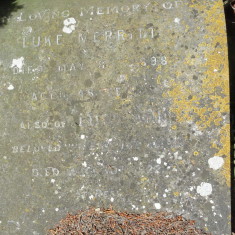 Gravestone in All Saints church yard, where Luke Merritt and his son Luke are both buried. | David Hopkins