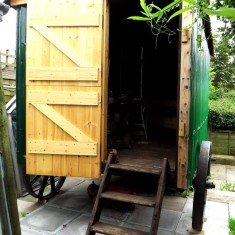 Shepherd's hut, door end The Shepherd's Hut which had been owned by John Cook