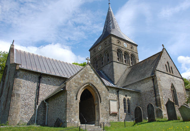 All Saints' church from the south, 2017.